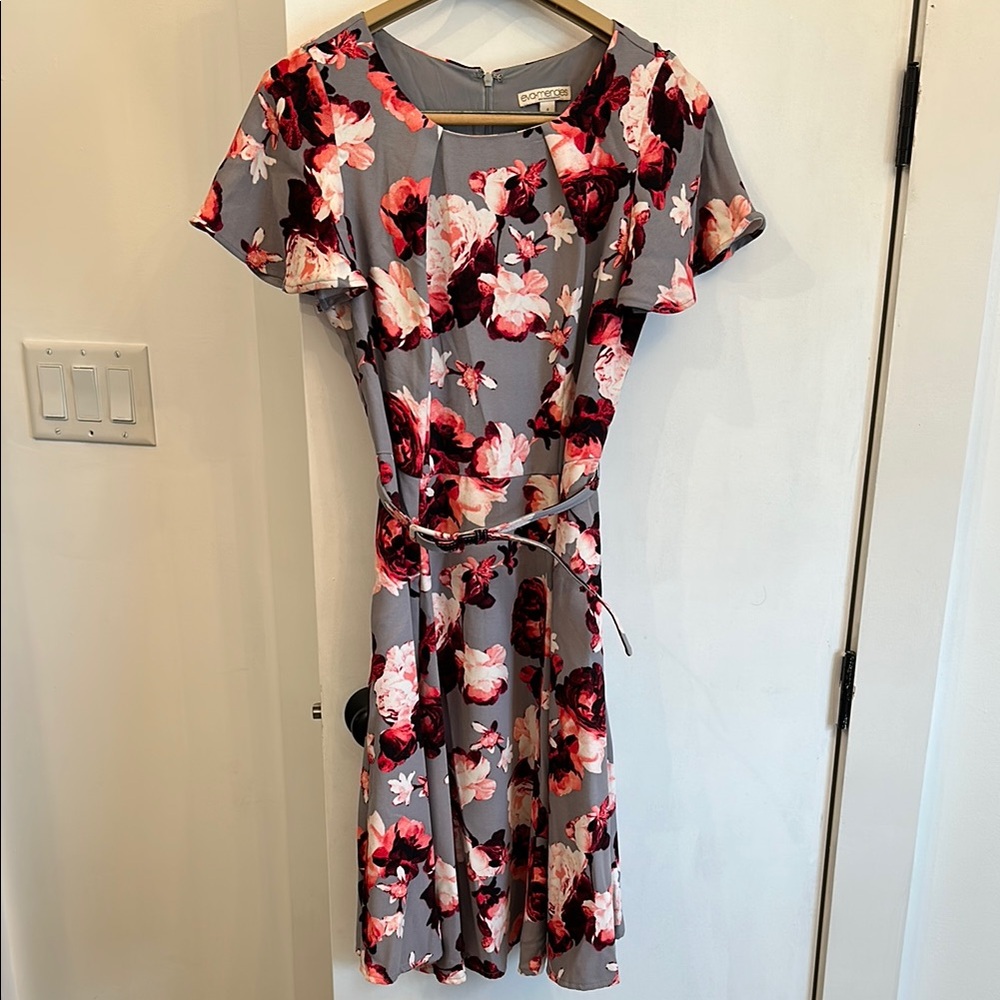 New York & Company Pink Midi Sundress Flutter Sleeves